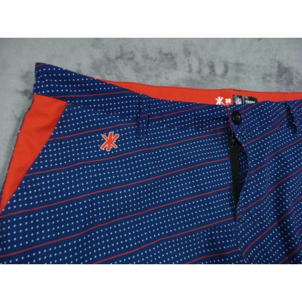 New England Patriots Shorts Mens Size 38 Blue Striped NFL Team Apparel Stretch